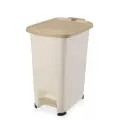 Контейнер для мусора с педалью 10л Slim слон кость/бежевый