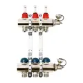 Коллекторная группа UNI-FITT 1'х3/4 ЕК 3 выхода с расходомерами и дренажными клапанами