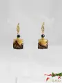 Серьги ARTEBALENO, стекло, муранское стекло, золотой, коричневый, черный