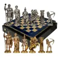 Шахматы MANOPOULOS Античные Войны, маркетри, дерево/металл, ручная работа, 44х44 см