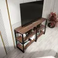 Дизайнерская Тумба лофт BRUNO под телевизор 3 полки (75х134х34см) Американский орех