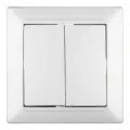 Выключатель Svet Стиль двухклавишный встраиваемый серебро (EV 0365-5128)