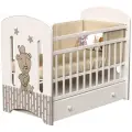Детская кроватка для новорожденных ВДК Love me с маятником и ящиком, ЛДСП, слоновая кость