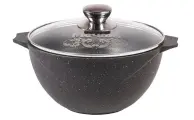 Казан Мечта Гранит Blaсk 58802, черный гранит, крышка стекло