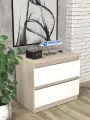 Комод №10 для хранения вещей, цвет ясень шимо светлый/белый