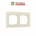 Рамка из стекла на 2 поста Werkel Favorit W0021141, цвет молочный