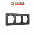 Рамка из металла на 3 поста Werkel Platinum W0032608 черный алюминий