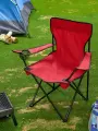 Складной туристический стул, металл, красный, максимальная нагрузка 90кг