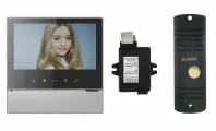 Комплект видеодомофона и вызывной панели COMMAX CDV-70H2 (Серебро Black Smog ) / AVC 305 (Черная) + Модуль XL Для цифрового подъездного домофона