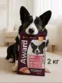 Сухой корм AWARD для взрослых собак средних пород, с индейкой и курицей, с добавлением моркови и черной смородины, 2кг