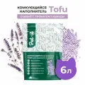 Наполнитель для кошачьего туалета комкующийся Pet-it растительный соевый тофу (tofu) впитывающий, аромат лаванда 6 л