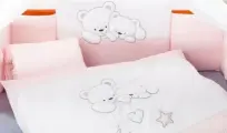 Комплект белья 6 предметов Lepre Sweet Bears, розовый в полоску
