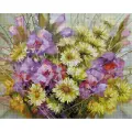 Алмазная мозаика Белоснежка Букет с гладиолусами / Набор алмазной мозаики 40х50 см / На подрамник
