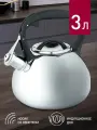 Чайник Alpenkok AK-516, 3 литра, Нержавеющая сталь, со свистком, для всех типов плит, зеркальная полировка