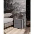Тумба прикроватная тёмно-серая, ящики открывание push-to-open, 42х35х42 см