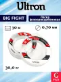 Леска флюорокарбоновая ULTRON Big Fight Fluorocarbon 0,70 мм, 30,0 кг, 30 м, прозрачная