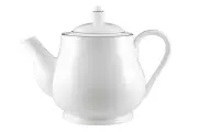 Чайник заварочный, 1 л, фарфор P, белый, с серебристым кантом, White Platinum (Maxwell&Williams)