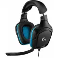Гарнитура Logitech G431, для компьютера и игровых консолей, мониторные, проводные, черный / синий [981-000772]