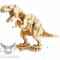 Деревянный конструктор RoboTime / T-Rex Светло-коричневый