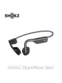 SHOKZ OpenMove S661- Открытые спортивные наушники Bluetooth - Беспроводные наушники с костной проводимостью - Бег и упражнения против пота, с наклейками
