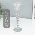 Стеклянный подсвечник на 1 свечу «Спираль с камешками», 22×7×7 см