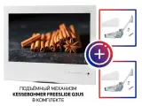 Встраиваемый Smart телевизор для кухни AVS240KSWF с подъемным механизмом KESSEBOHMER FREEslide Q3us, AndroidTV, белый