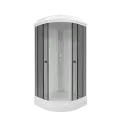 Душевая кабина Triton Грэй 88х88 А (7 мест+сифон D50), низкий поддон, 1/4 круга, профиль - белый, цвет стекла- грей