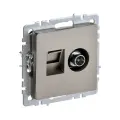 BRITE Розетка двойная TV+RJ45 кат.5E РТВ/РК12-БрШ шампань IEK