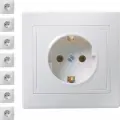Розетка IEK Кварта с заземлением белая (комплект из 7 шт.)
