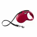 Поводок-рулетка FLEXI Classic New размер S 5 м 15 кг красная, ремень черный