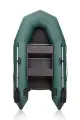 Моторная лодка Лидер ПВХ Тайга-270 с жестким дном, без киля, 41 см баллоны, зеленого цвета