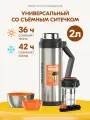 Большой термос с ситечком 2 л для еды и напитков универсальный