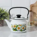 Чайник, 2 л, эмалированная сталь, деколь микс, белый