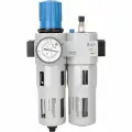 Фильтр влагоотделитель с редуктором и лубрикатор 3/4, с манометром мастак 690-51