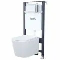 Комплект 3в1 Iddis (Иддис): подвесной унитаз, инсталляция и клавиша смыва, BASBI01i73