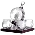 AF-GRAF-09 Подарочный набор - декантер корабль в глобусе с 4 стаканами, белая