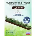 Грядка оцинкованная Красивая грядка, с полимерным покрытием для сада и дачи , 0,8 х 6 м. ( коричневая )