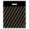 Пакет 600 штук с вырубной ручкой Золотая полоса 40х50 см 50 мкм/ Пакет с ручкой