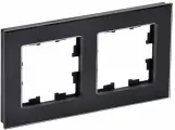 Рамка IEK Brite 2-местная РУ-2-2-БрЧ стекло черная