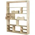 Стеллаж Расмус 4 ящика (бежевый / 10 / 150.1x30.5x193 / лак / сосна)