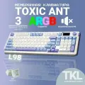 Мембранная клавиатура беспроводная 80% Toxic Ant L98, голубая