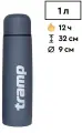 Термос Tramp Basic 1 л, TRC-113, нержавеющая сталь/пластик, с пробкой и крышкой-чашкой, размер 30.5х8.5 см, серый