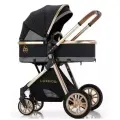Детская коляска трансформер 2 в 1 LUXMOM V9 для новорожденных автокресло 0+ Черная