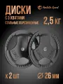 Блины для штанги обрезиненные PS-826 Perfetto Sport 2,5 кг 26 мм комплект 2шт
