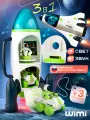 Ракета с запуском WiMi, космический корабль со светозвуковыми эффектами, 3 астронавта и луноход в наборе