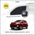 Шторки на автомобиль солнцезащитные GREAT WALL Hover M4 1 Кроссовер 5дв. (2012 - 2017) на передние двери 5%, сетки от солнца в машину грейт ВОЛ ховер М4, Каркасные автошторки Premium
