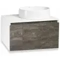 Тумба с раковиной Runo Бари 80 железный камень, раковина Ovale 50
