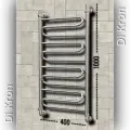 Полотенцесушитель Водяной узкий Di Kron, модель Premium-Z 1000х400 из нержавеющей стали, 3 вида подключения, лесенка