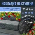 Накладка противоскользящая на ступени 250х750 мм, высота 6 мм, 10 штук, полосы