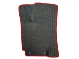 EVA коврик водительский для Kia Rio 4 (2017-2022) / Киа Рио 4 / 3Д лапка - без разреза / Черные соты, красный кант